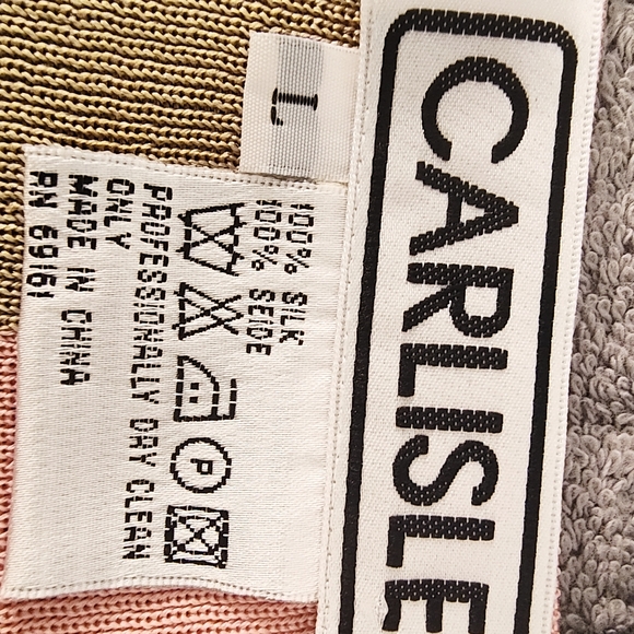 CARLISLE WOMEN'S SILK SWEATER  MULTICOLOR BLOCK PATTERN SIZE LARGE MINIMALIST - Picture 8 of 15